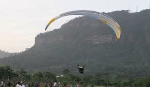 A paraglider at Kwahu
