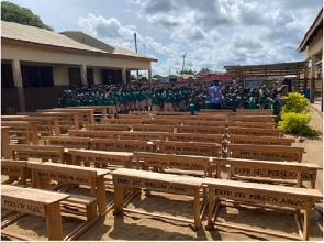 Desks donated to Ekpu Catholic Primary School