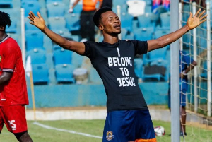 Emmanuel Annor has been sanctioned by the GFA for displaying religious message on his shirt