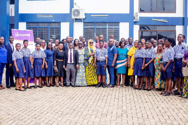 Some of the beneficiaries together with CAMFED leadership