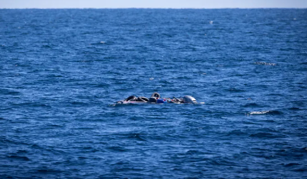 A rubber boat overturned off the coast of Zuwara on February 6, 2026