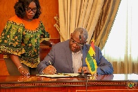 Boakye Agyarko, Minister of Energy signing the agreement