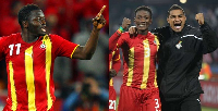 L-R Sulley Muntari, Asamoah Gyan, Kevin-Prince Boateng