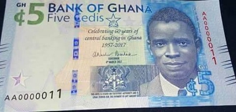 Circulation of new GHC5 Cedi note begins today