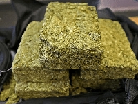 A file photo of weed bricks