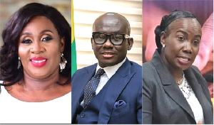 From L-R: Sedina Tamakloe-Attionu, Godfred Dame and Judge Serwah Asare-Botwe