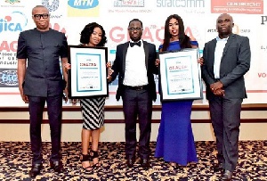 The uniBank team with their awards