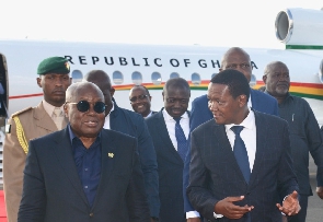 Foreign Affairs CS Alfred Mutua receives President Nana Akufo-Addo at JKIA