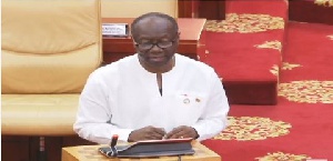 Finance Minister Ken Ofori Atta presenting the mid-year budget review yesterday