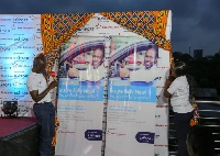 Mr. Sam Donkor (left) with the Head of Bancassurance, unveiling the policy during the launch