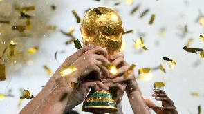 A photo of the FIFA World Cup trophy