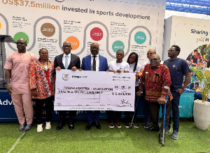 Kurt Okraku received the cheque on behalf of the GFA