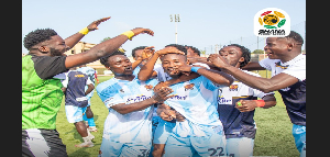 Hearts of Lions' players celebrating their victory