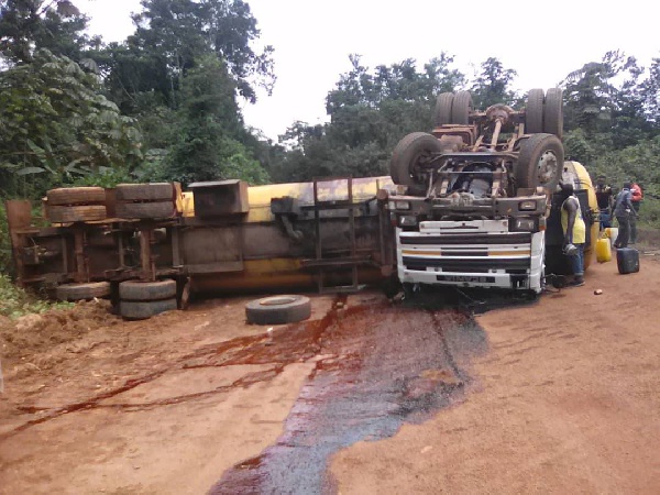 The tanker truck was traveling from Benso to Tema