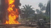 File foto of illegal refinery explosion site for Rumuekpe community for March 2023