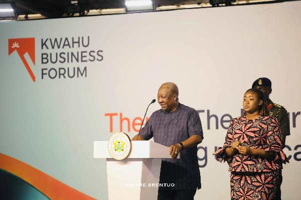 President John Dramani Mahama speaking at the Kwahu Business Forum
