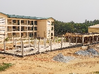 The construction site of a 12-unit classroom block