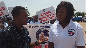 A representative of the concerned midwives in an interview on May Day