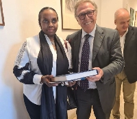 Ghana’s Ambassador-designate to Italy, H.E. Merene Benyah (Left) with Antonino Salerno