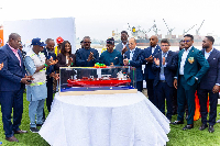 Dr John Abdulai Jinapor was joined by officials to welcome the vessel