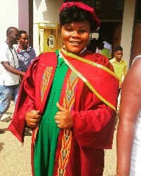 Anita Afriyie in her graduation robe