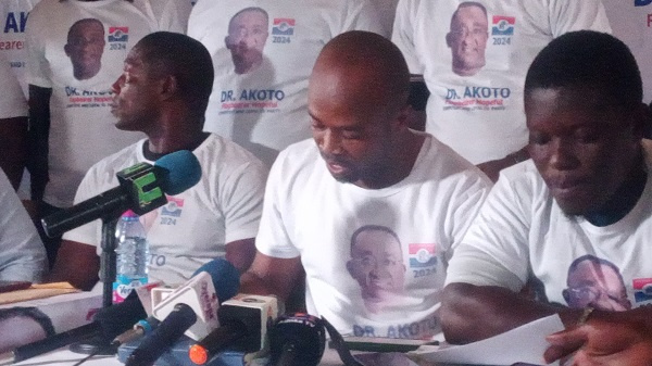 Supporters of Owusu Afriyie Akoto at the press conference