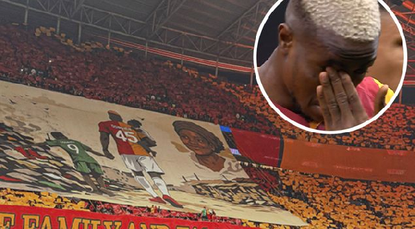 Galatasaray fans paid emotional tribute to Osimhen with a tifo