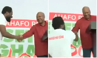 President John Dramani Mahama greeting the resident