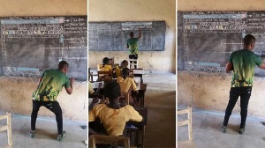 Owura Kojo posted the pictures of his class during an ICT lesson on his Facebook page