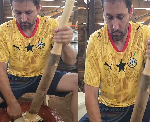 Netizens react as Canadian expatriate makes fufu and palm nut soup from scratch