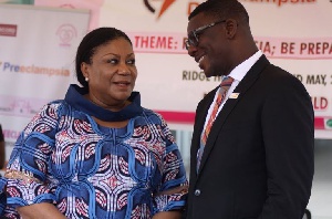 Rebecca Akufo-Addo, First Lady of the Republic of Ghana exchanging pleasantries during the event