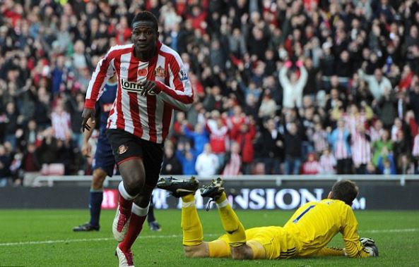 Asamoah Gyan scored ten goals at Sunderland