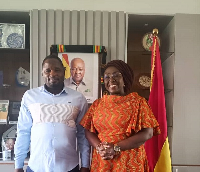 Dzifa Gomashie (R) is the Minister for Tourism, Culture, and Creative Arts