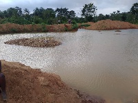The galamsey pit where the three girls drowned