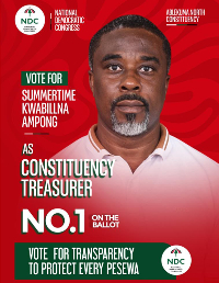 Mr Summertime Kwabillna Ampong is Ablekuma North NDC Treasurer-elect