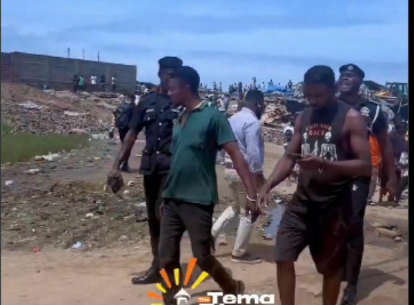 The victims being escorted by the police