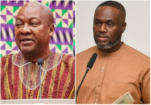 Kenneth Adjei (R) has thanked President Mahama (L) for appointing him as Minister of Defence