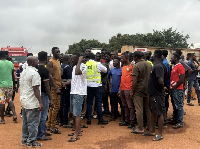 A photo tanker drivers protesting in the Ashanti, Bono and  Ahafo regions