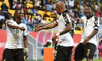 Black Stars jubilating on the pitch