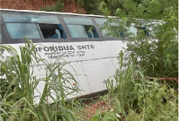 The bus crashed on a sharp curve on the Aseseeso to Somanya road in the Eastern Region