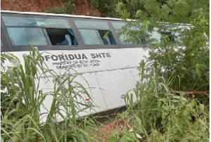 The bus crashed on a sharp curve on the Aseseeso to Somanya road in the Eastern Region