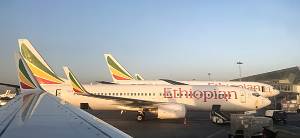 A file photo of Ethiopian Airlines planes are parked at Bole International Airport in Addis Ababa