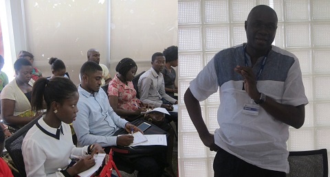 Richard Baffour, Executive Director of Jobsinghana.com addressing outgoing service personnel