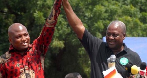 Samuel Okudzeto Ablakwa with NDC flagbearer John Dramani Mahama | File photo