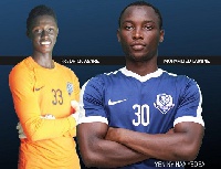 Accra Lions FC duo Frederick Asare and Mohammed Lamine.