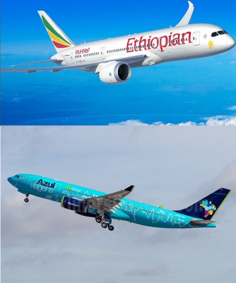 The codeshare partnership allows Ethiopian Airlines to add its flight code (ET) in Azul