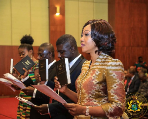 EC Chairperson, Jean Mensa[R], deputies Bossman Asare and Samuel Tettey