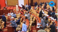 The Minority in parliament boycotted discussions on the Ameri Deal yesterday
