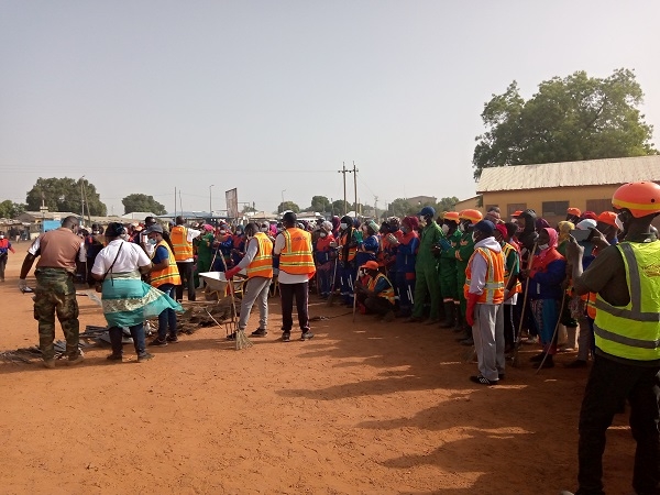 Clean-up exercise organised by 10 Mechanized Battalion to promote sanitation in Wa