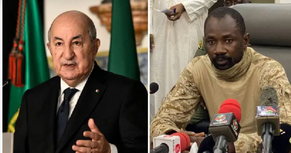 President of Algeria, Abdelmadjid Tebboune (L) and President of Mali Assimi Goïta